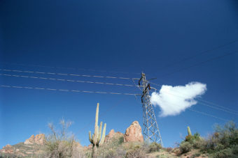 transmission lines over the desert